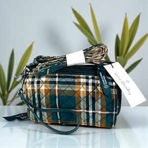 Vera Bradley RFID All-in-One Crossbody – Orchard Plaid – NWT – Faux Leather Trim